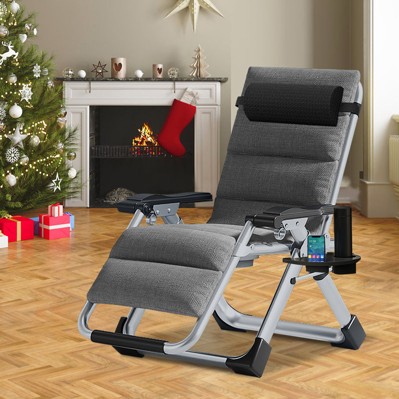 Arlmont & Co. Oversized Padded Zero Gravity Chair Camping Recliner Lawn